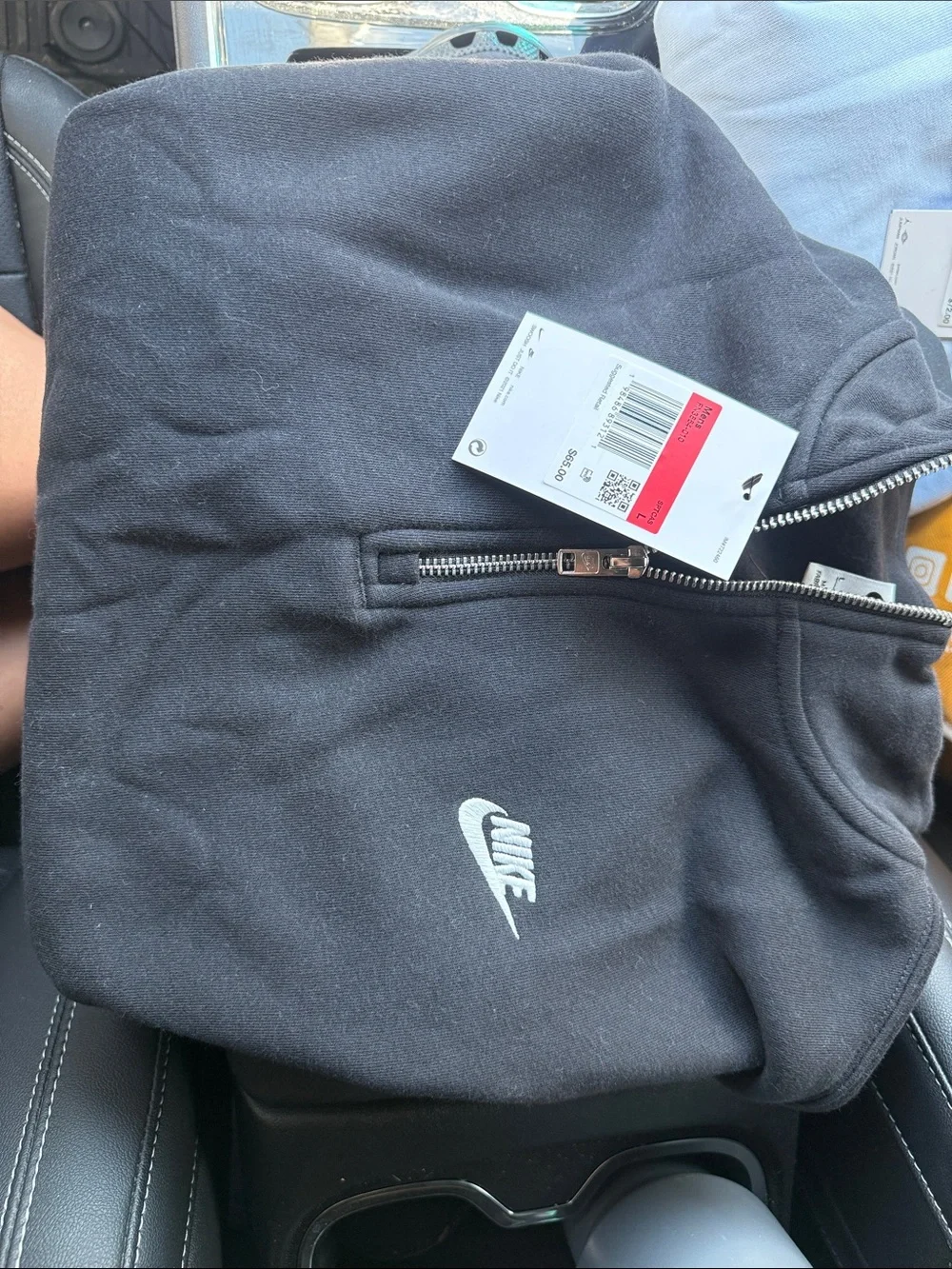 Nike Black Half-Zip Pullover with White Swoosh